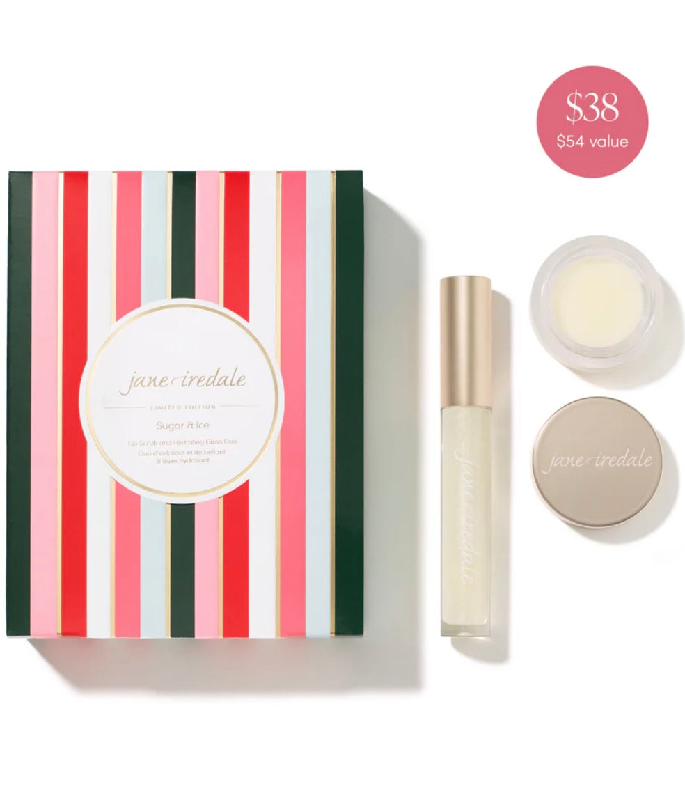 Jane Iredale Sugar & Ice Lip Scrub and Hydrating Gloss Duo